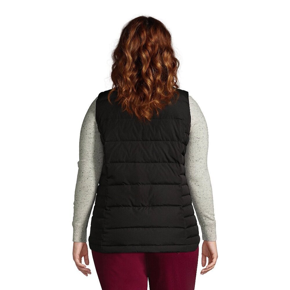 Lands' End NWT Women's Down Puffer Vest in Black - Picture 3 of 6